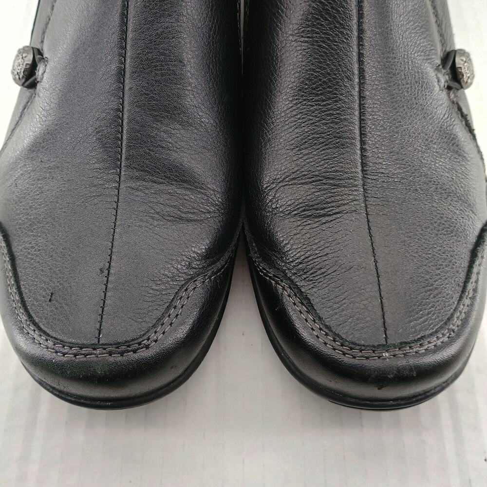 Taos Shoes Womens 7.5 Encore Casual Comfort Slip On Loafer Black Leather - Picture 5 of 9